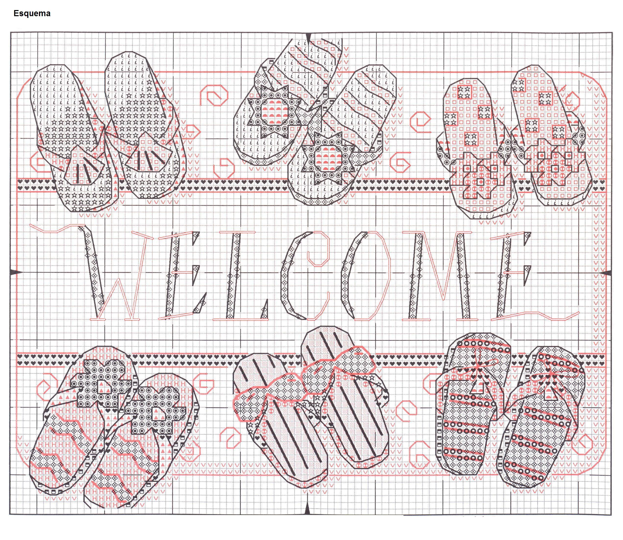 Schema punto croce Infradito 02