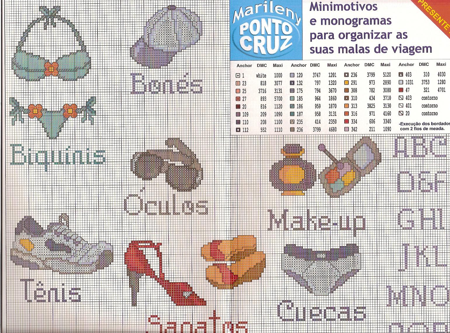 Schema punto croce Occhiali Cappello Costume