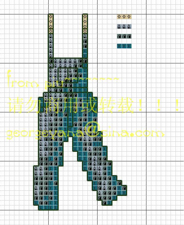Schema punto croce Panni Stesi 05