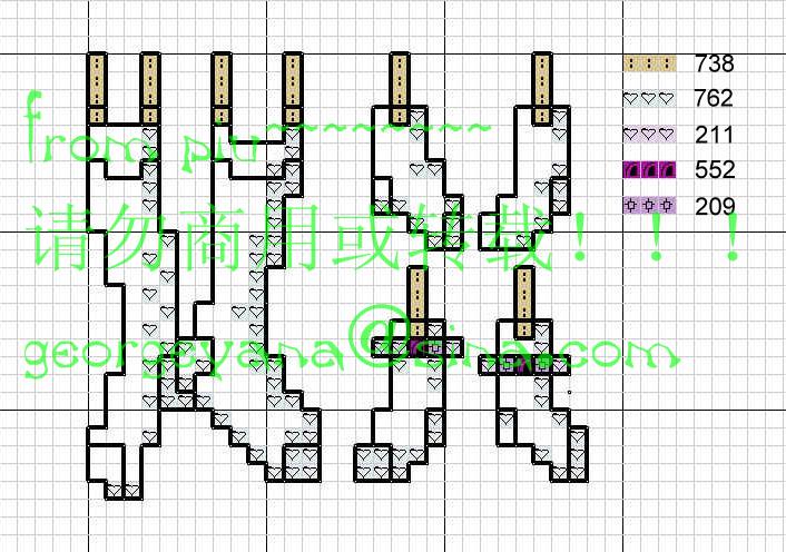 Schema punto croce Panni Stesi 11