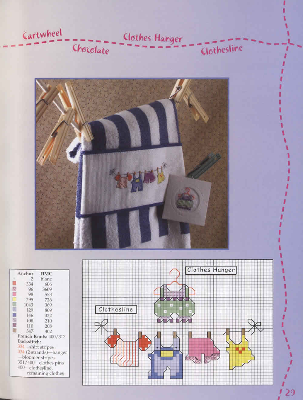 Schema punto croce Panni Stesi 12