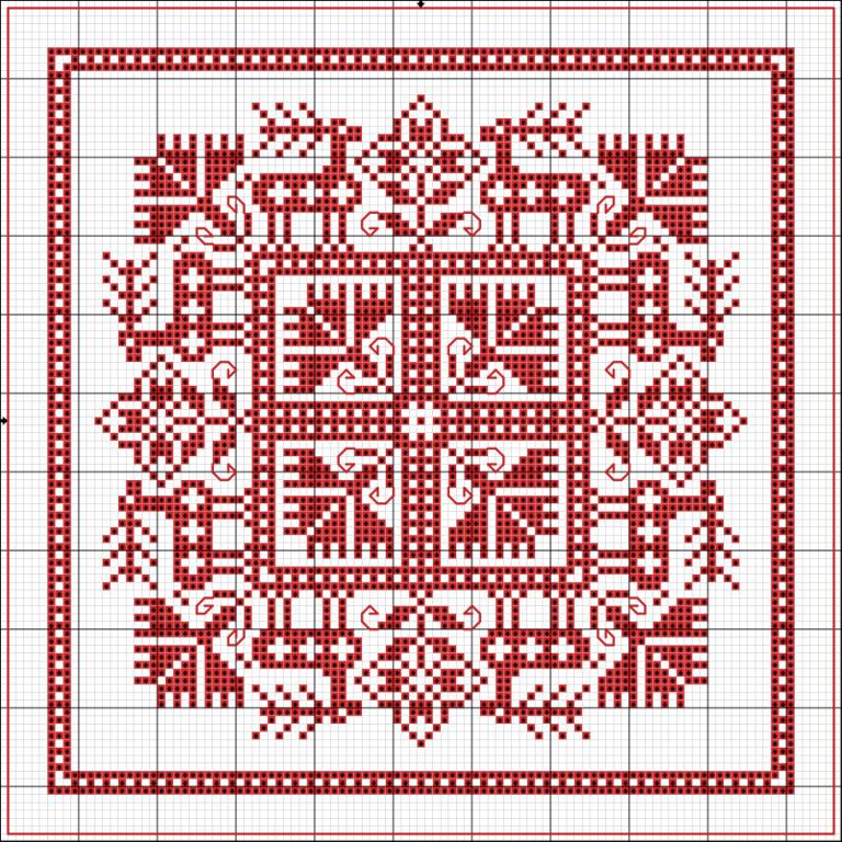 Schema punto croce Piastrella Rossa