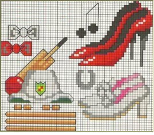 Schema punto croce Scarpe 16