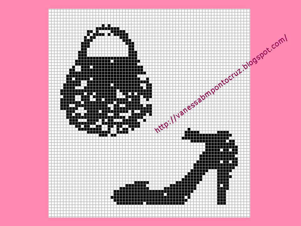 Schema punto croce Scarpe E Borsa Nera