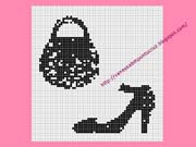Schema punto croce Scarpe E Borsa Nera