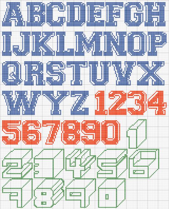 Schema punto croce Alfabeto 2