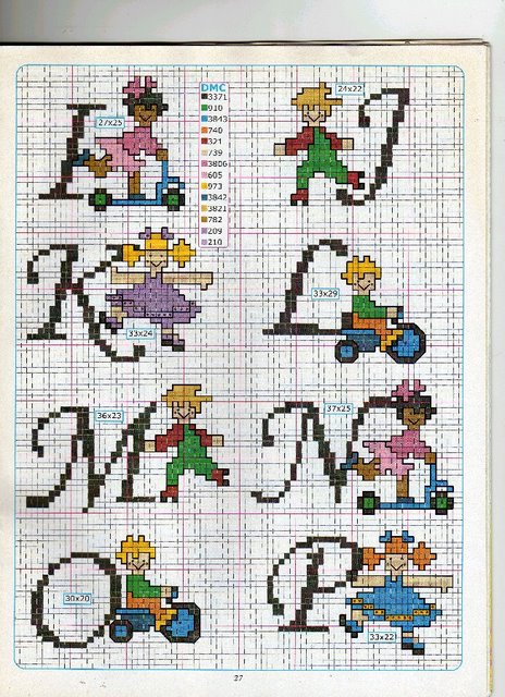 Schema punto croce Alfabeto bambini 2