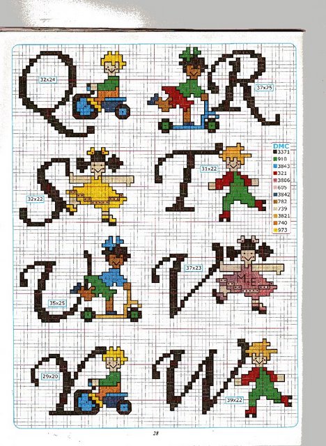 Schema punto croce Alfabeto bambini 3
