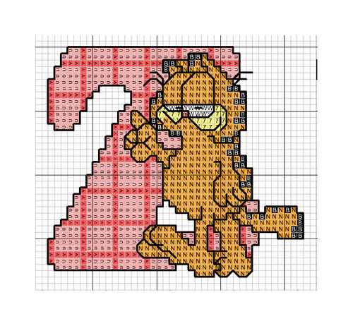 Schema punto croce Alfabeto garfield z