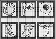 Schema punto croce Alfabeto gatto 3 