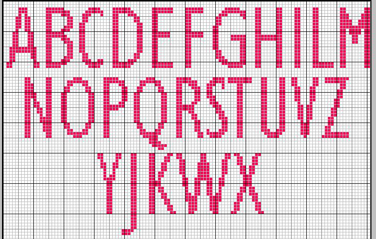 Schema punto croce Alfabeto gill