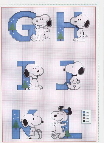 Schema punto croce Alfabeto linus 2