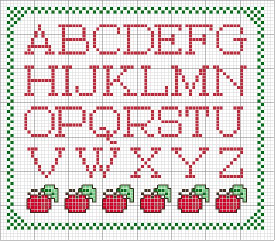 Schema punto croce Alfabeto melette