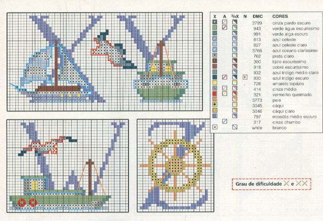 Schema punto croce Alfabeto nautico 2