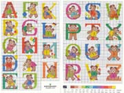 Schema punto croce Alfabeto orsetti