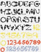 Schema punto croce alfabeti strani