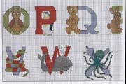 Schema punto croce alfabeto animali 2