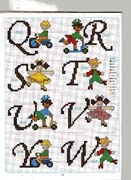 Schema punto croce alfabeto bambini 3