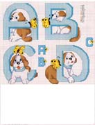 Schema punto croce alfabeto cane 1