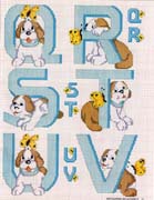 Schema punto croce alfabeto cane 4