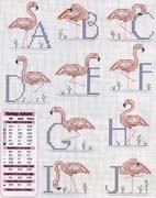 Schema punto croce alfabeto cicogne 1