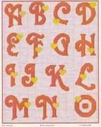 Schema punto croce alfabeto cuoricino 1