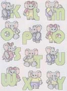Schema punto croce alfabeto elefante 1