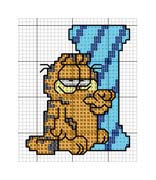 Schema punto croce alfabeto garfield i