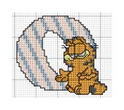 Schema punto croce alfabeto garfield o