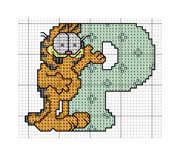 Schema punto croce alfabeto garfield p