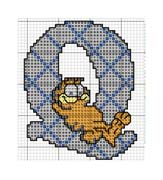 Schema punto croce alfabeto garfield q