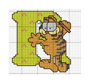 Schema punto croce alfabeto garfield r