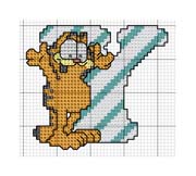 Schema punto croce alfabeto garfield y