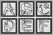 Schema punto croce alfabeto gatto 1