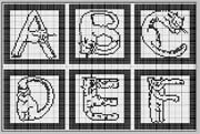 Schema punto croce alfabeto gatto 1 