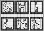 Schema punto croce alfabeto gatto 2 