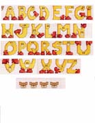 Schema punto croce alfabeto giallo scarpe