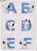 Schema punto croce alfabeto linus 1