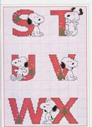 Schema punto croce alfabeto linus 4