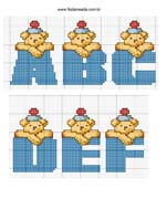 Schema punto croce alfabeto marinaio 1