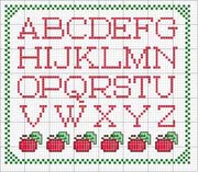 Schema punto croce alfabeto melette