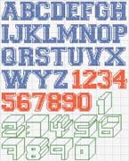 Schema punto croce alfabeto misto