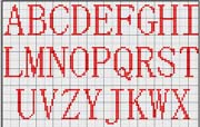 Schema punto croce alfabeto msmincho maiuscolo