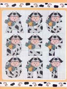 Schema punto croce alfabeto mucchine 1