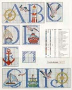 Schema punto croce alfabeto nautico 1