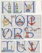 Schema punto croce alfabeto nautico 3