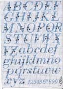 Schema punto croce alfabeto note musicali