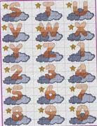 Schema punto croce alfabeto nuvoletta 2
