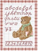 Schema punto croce alfabeto orsetto corsivo