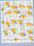 Schema punto croce alfabeto pulcini 1